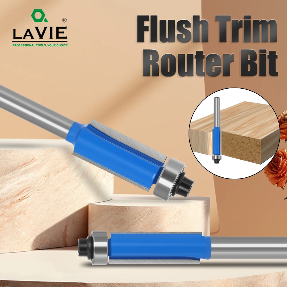 Lavie 1 Stück Fräser mit Lager, Hartmetall-Schneidkopf, 1/4-Zoll-Griff für Holzfräs- und Nutfräsarbeiten – Detail 1