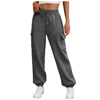 Women's Sweatpants Fleece Lined Baggy Athletic Jogger Trousers With Pockets 2025 Fall Casual Trendy Cargo Pants Fall Outfits - Image 5
