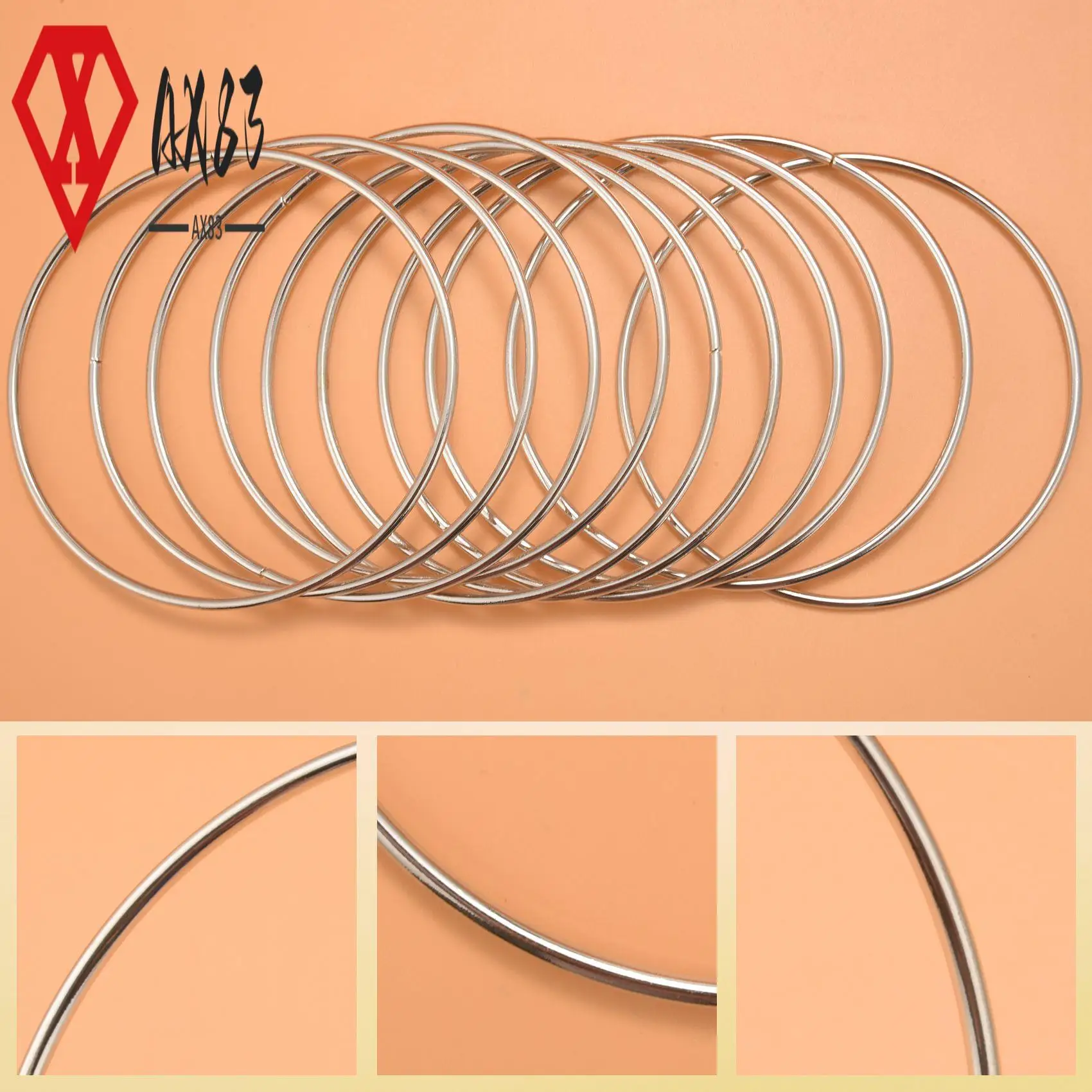 

AX83-10 Pack 4 Inch Silver Dream Catcher Metal Rings Floral Hoops Wreath Macrame Creations Ring For Crafts DIY