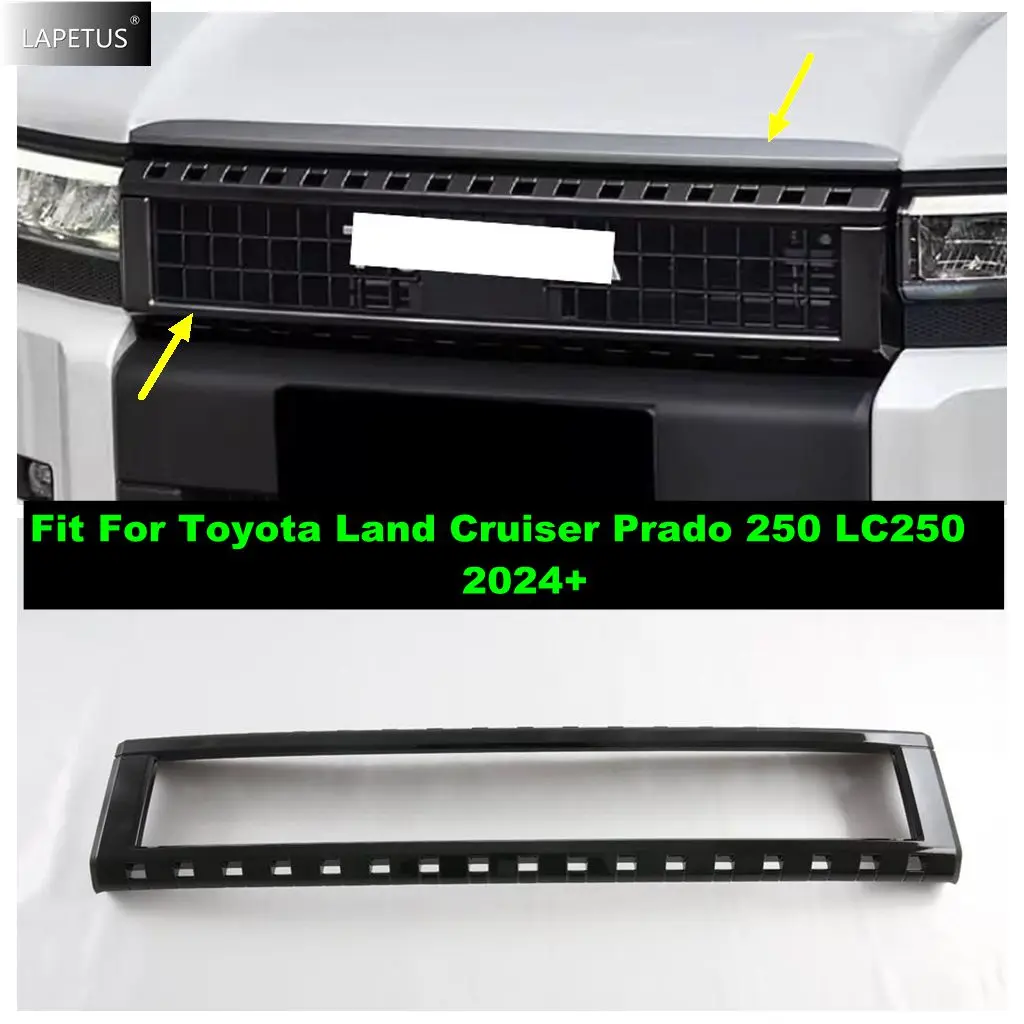 

ABS Front Middle Grid Grille Grill Frame Cover Trim Carbon Fiber Accessories For Toyota Land Cruiser Prado 250 LC250 2024 2025