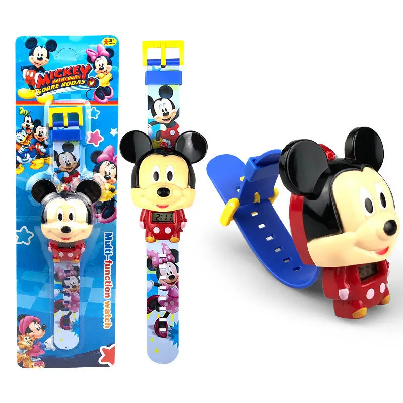 3D Cartoon Mickey Deformation Robot Toys Kids Watches for Children Minnie Digital Clock Spiderman Wristwatch Gift