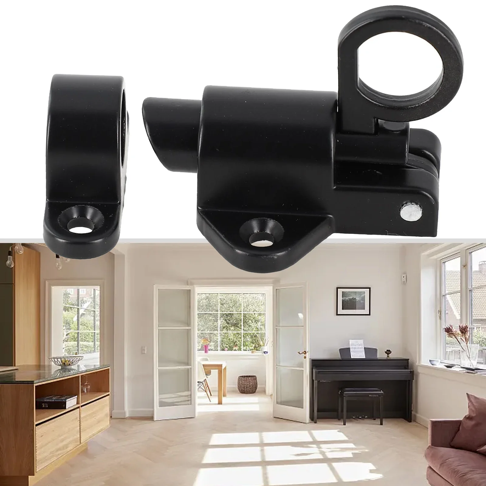 Pestillo de puerta de cierre automático, accesorios de aleación de aluminio, Color negro/Blanco/plateado, cierre automático, mejora del hogar
