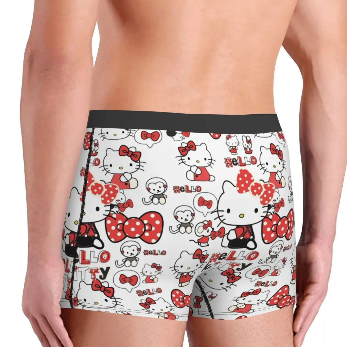 Custom Hello Kitty Underwear Men Stretch Boxer Briefs Shorts Panties Soft Underpants For Male