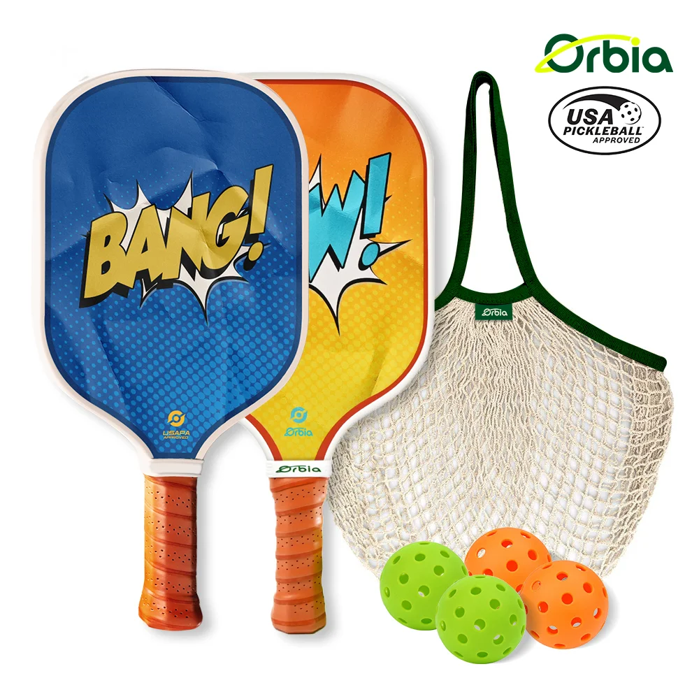 

Orbia Pickleball Paddle Sets Glass Fiber Adult Racket Cold Press Paddle Bundle Green Bang Paddle Pickleball Set
