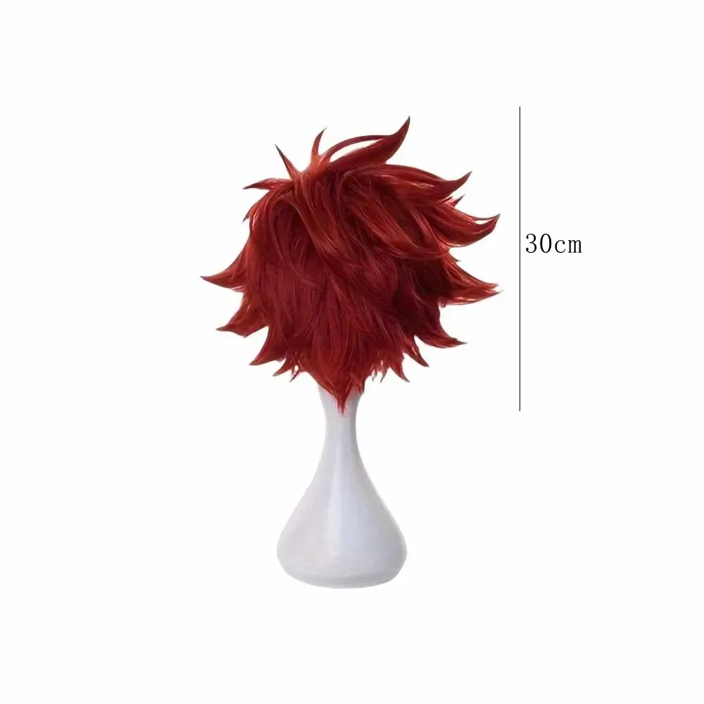 Kyan Reki شعر اصطناعي للرجال ، لعب أدوار أنيمي ، شعر مستعار قصير أحمر ، إكسسوارات تأثيري ، Sk 8