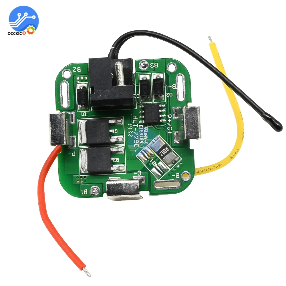 BMS 4S 14.8V Dual MOS 18650 Lithium Battery Charging Protection Board Li-ion Power Bank Charger with Wire