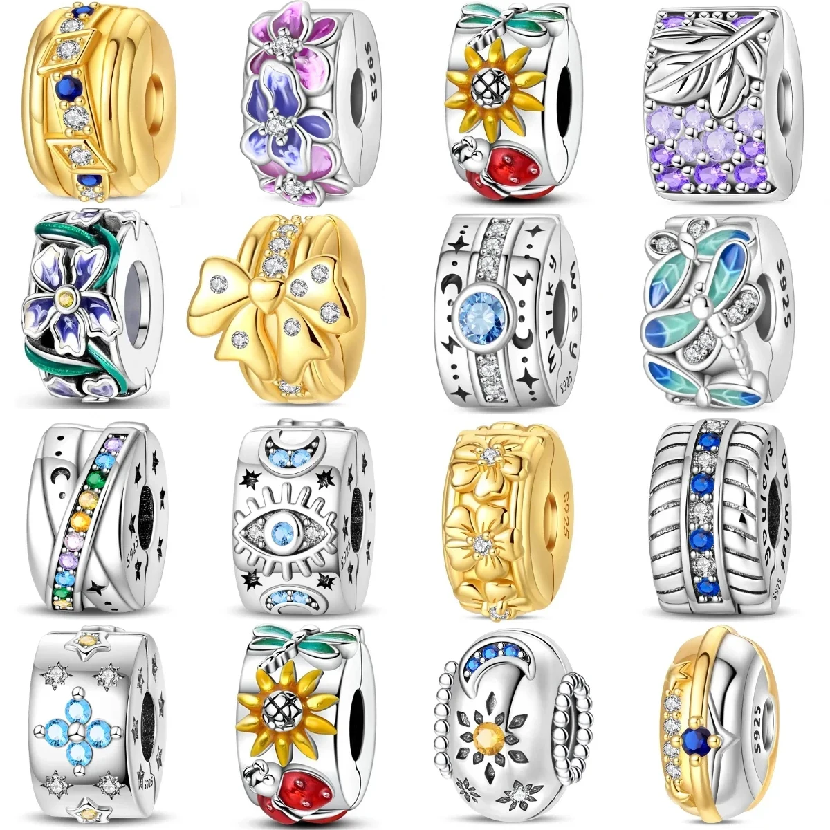 

Роскошные бусины из стерлингового серебра 925 пробы с бабочкой и цветочным узором, драгоценные камни, бриллиантовые подвески, подвеска, браслет «сделай сам», ожерелье, ювелирные украшения