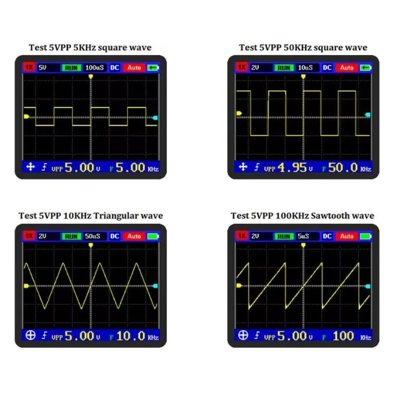 راسم الذبذبات الرقمي المحمول 2.4 بوصة LCD رقمي 5 متر عرض النطاق الترددي 20MSps معدل أخذ العينات