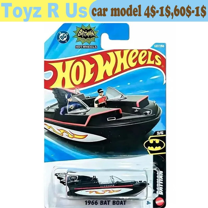 Carro Hot Wheels Original Batman 1966 Bat Boat Batman 1/64 Brinquedos Diecast para Meninos Modelos de Metal Presente de Aniversário C4982/2026E