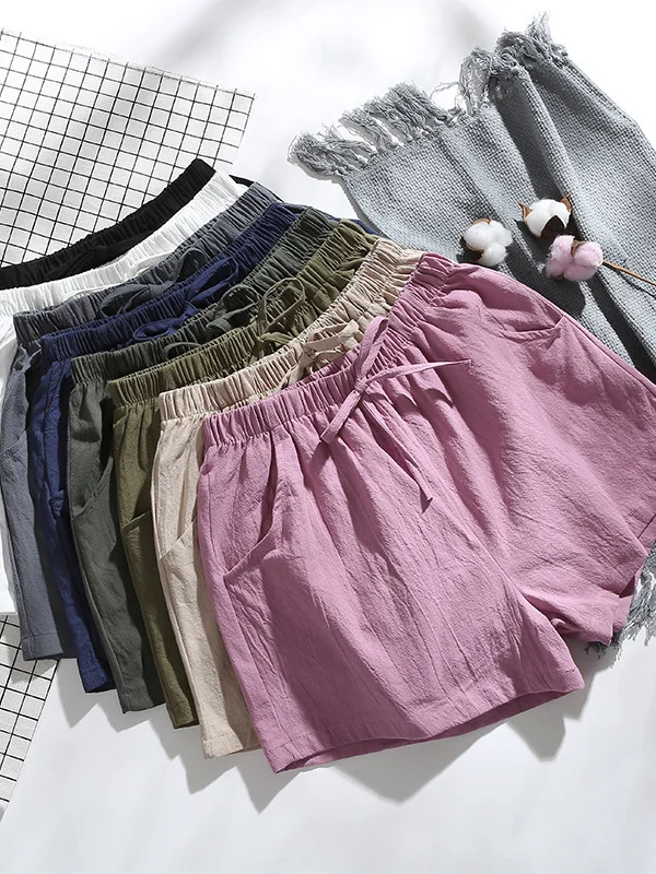 Casual Linen Straightleg Pants Loose Fit Street Style Asymmetric Design Natural Waist Wide Leg Ladies Summer Fashion