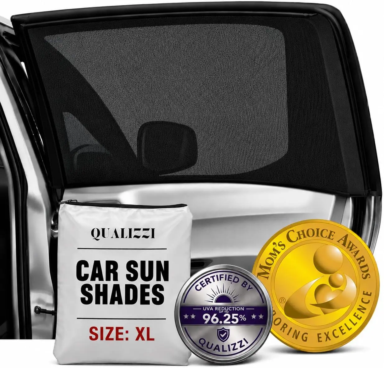 

Car Side Window Shades for SUV, Stretchy Mesh Sun Heat Privacy Protection, Bug Screens Full Covers 2 Pack