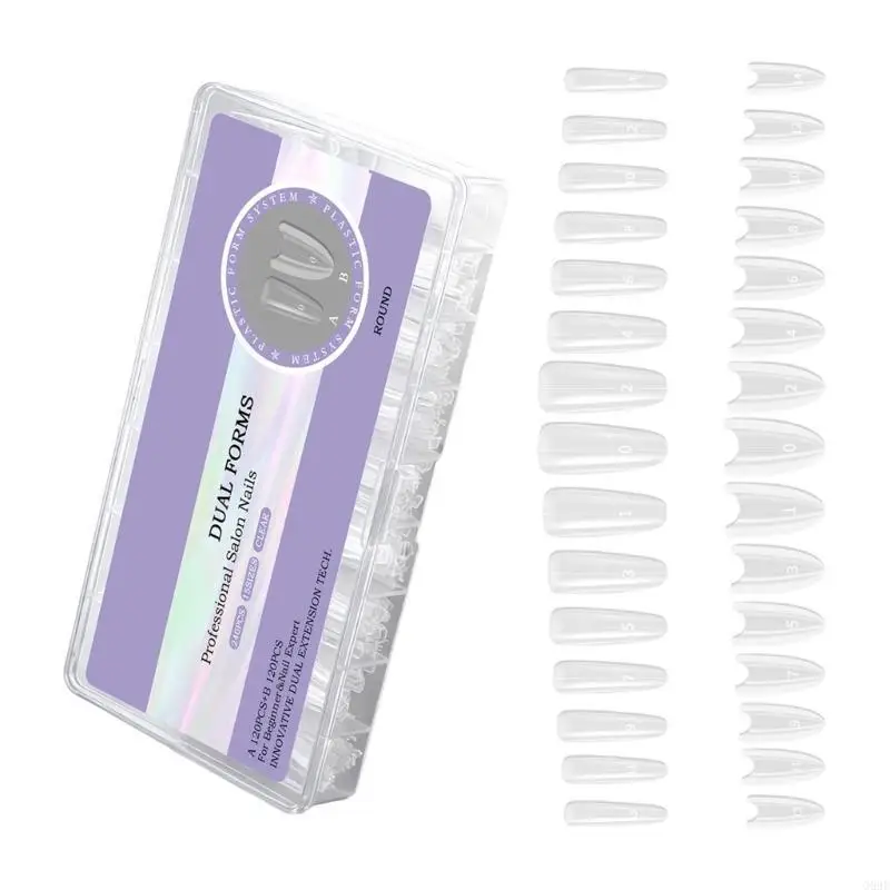 

G99E Безбумажные шаблоны для наращивания ногтей Прозрачный дизайн для быстрого чистого маникюра в стиле салона