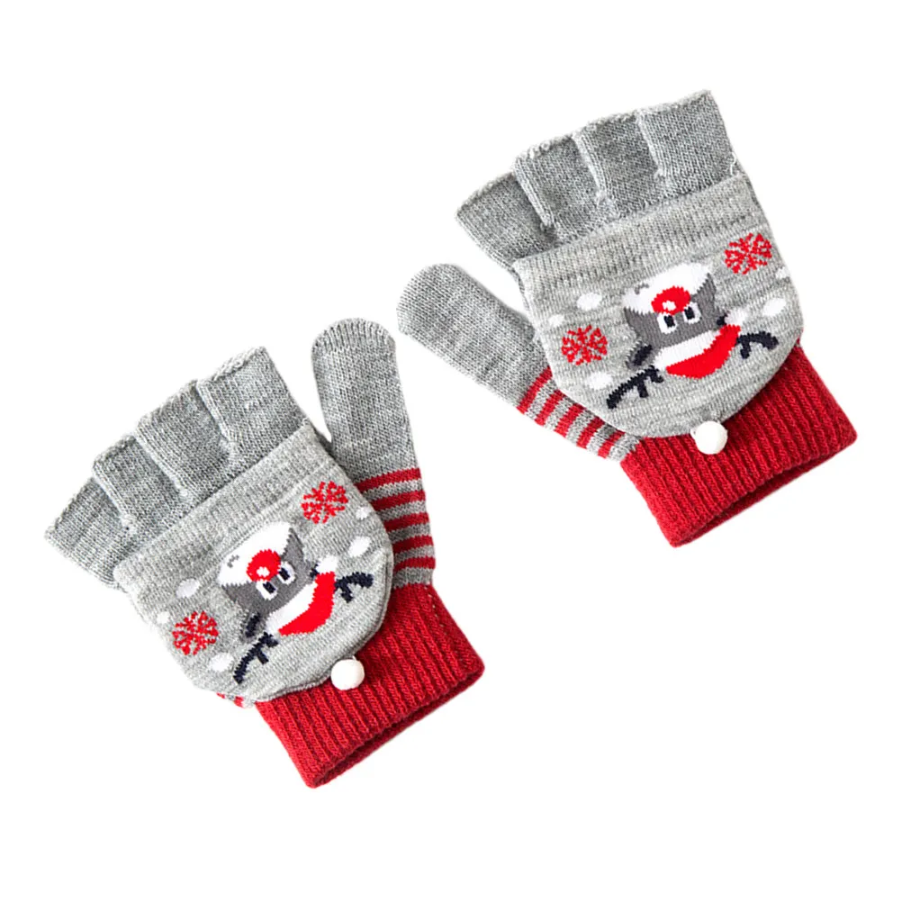 Kids Winter Gloves Warm Soft Knit Lightweight for Cold Weather Outdoor Snow Play