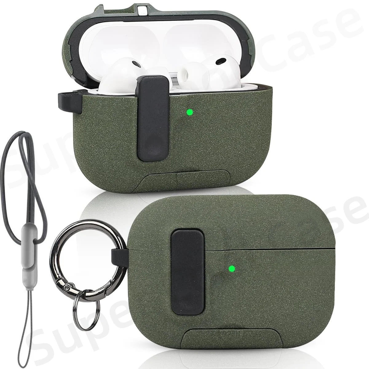 2025 für AirPods Pro 3 Hülle mit Secure Lock & Lanyard für AirPods Pro3 Hülle Schutzhülle mit Telefonständer für AirPods Pro 3 – Detail 8