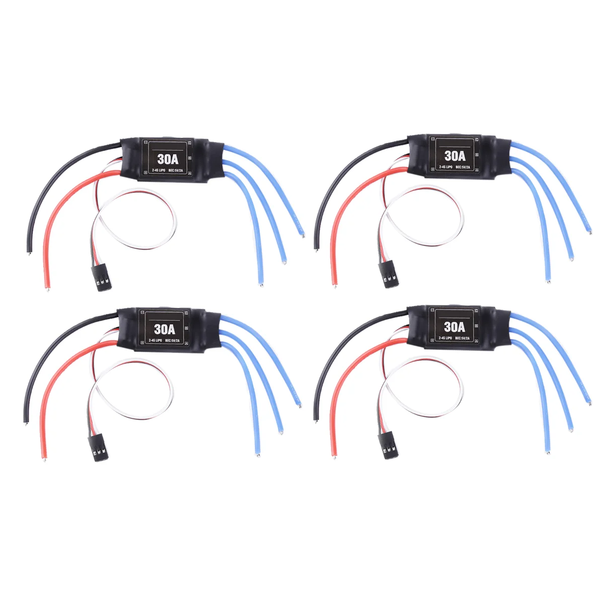 

4 шт. 2-4S 30A RC бесщеточный ESC электрический регулятор скорости 5 В 2A для 2-4S Lipo батареи DIY мультикоптер QuadcopterA87I