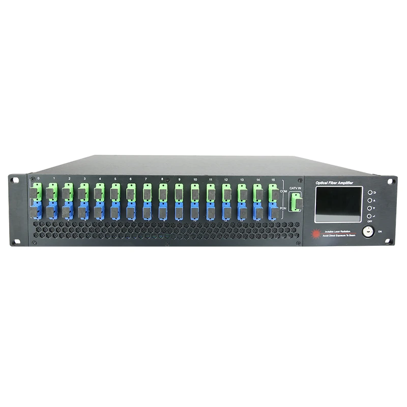 

2U16 ports 13-23dB output EDFA with WDM