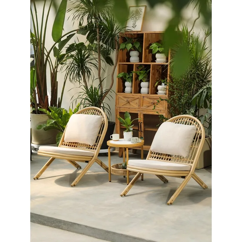 

Складной стол и стулья для балкона, комплект для небольшой квартиры, простой досуговый шезлонг, журнальный столик, уличная мебель