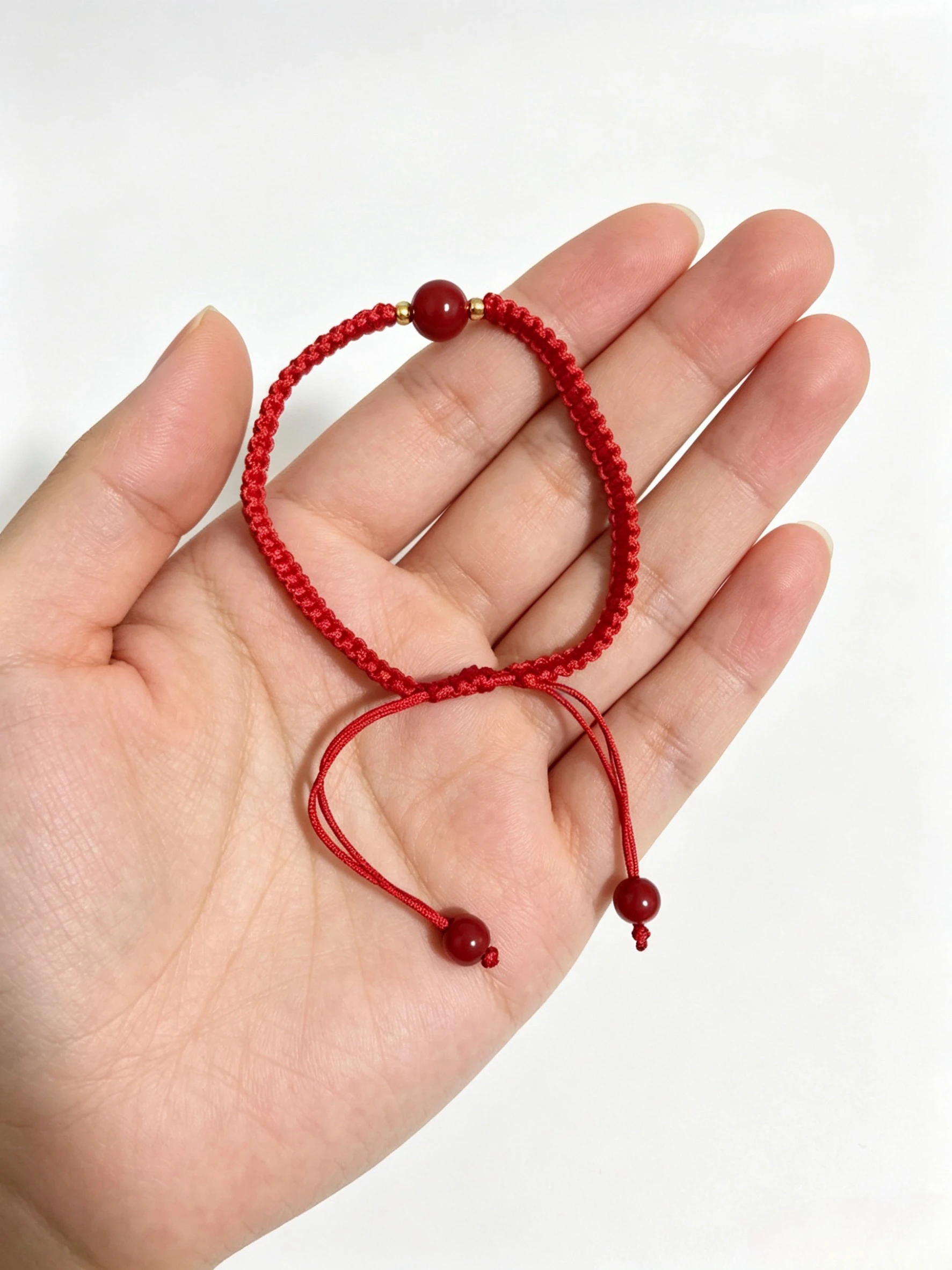 Picture 6: Adjustable Red String Bracelet with Cinnabar Bead