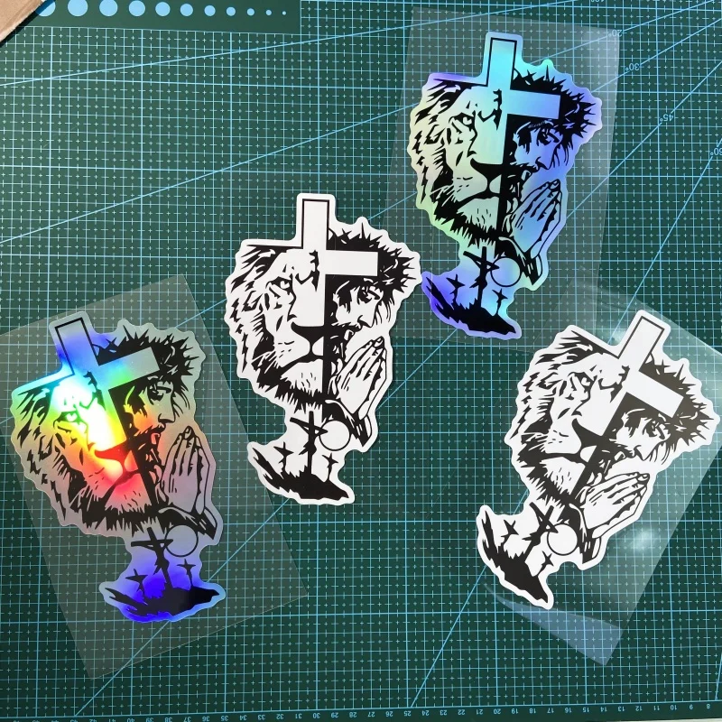 

Наклейка на мотоцикл с изображением молящихся рук Иисуса, водонепроницаемая виниловая наклейка с крестом для обтекателя мотоцикла, скутера, шлема, декора багажника, 1 шт.