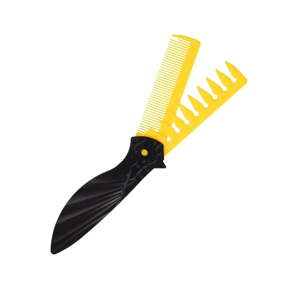 2-in-1 Folding Beard Comb, Dual-Function Teeth, Lightweight and Portable for Travel