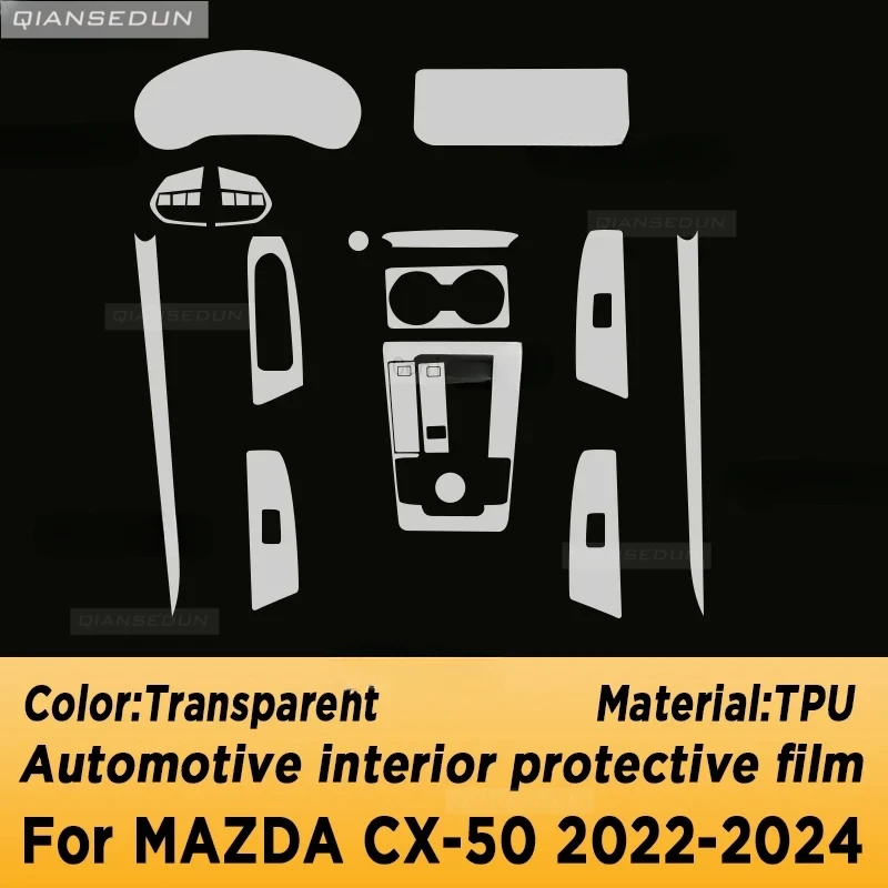 For MAZDA CX-50 2022-2024 CX50 Gearbox Panel Navigation Screen Automotive Interior TPU Protective Film Anti-Scratch Accessories