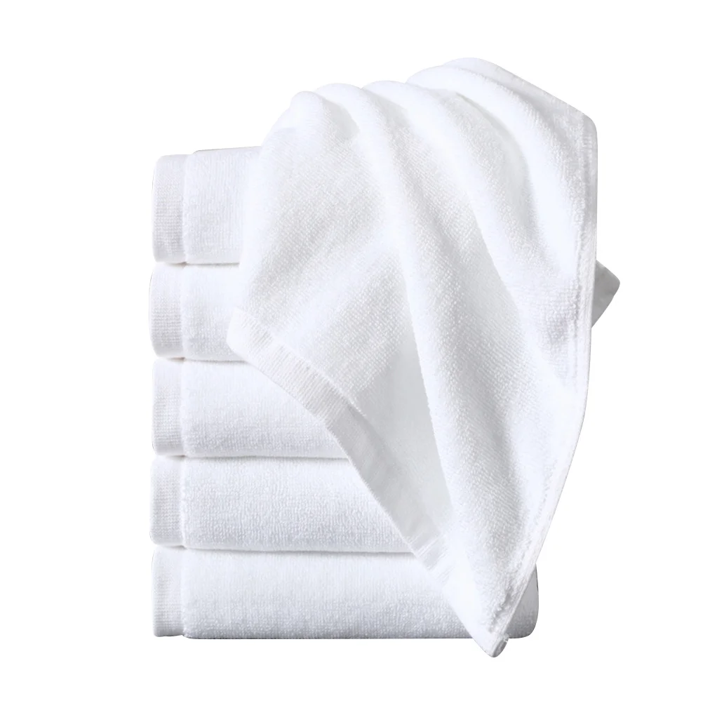 ผ้าขนหนูอาบน้ำผ้าฝ้ายหนา 4 ชิ้น ขนาด 35x75 ซม. สีขาว ซึมซับน้ำได้ดี ผ้าขนหนูเช็ดหน้าเนื้อนุ่ม สำหรับโรงแรม ร้านเสริมสวย ห้องน้ำ ผ้าขนหนูเช็ดหน้า