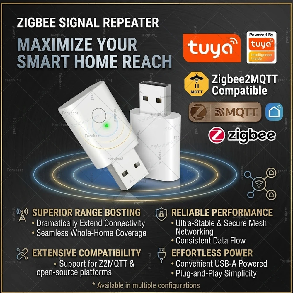 

ZigBee Signal Repeater Amplifier USB Signal Range Extender Booster for Smart Home,Expands ZigBee Gateway Network,For Tuya/Z2MQTT