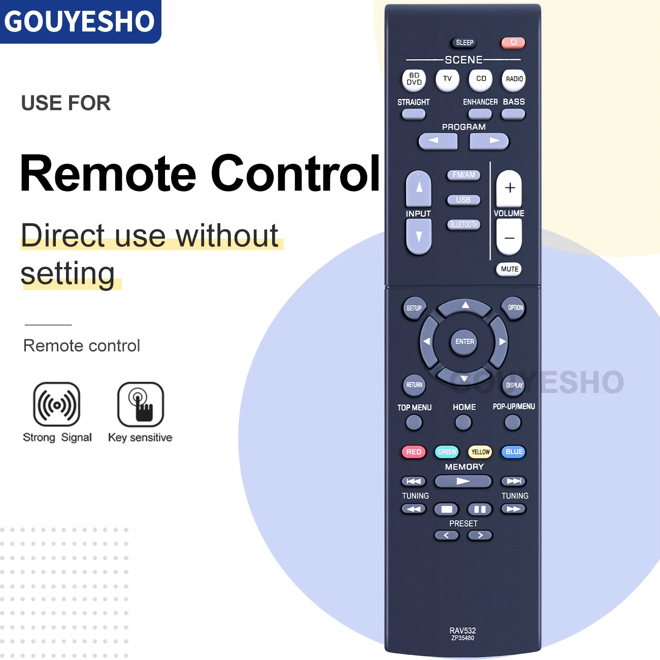 Пульт дистанционного управления RAV532 ZP35480 для Yamaha AV ресивер RX-V383 RXV383