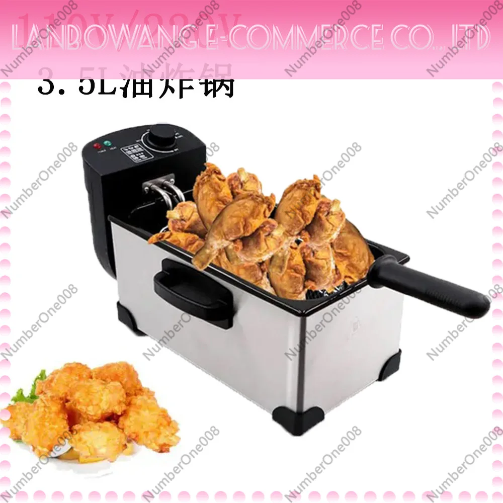110V Electric Deep Fryer 3L French Fries Chicken Fryer with Basket Non-Stick