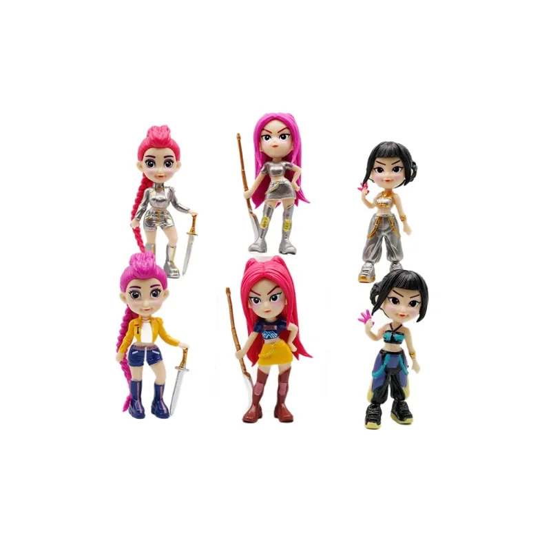 Anime Cartoon Kpop Demon Hunters Zoey Rumi Mira Desktop Ornament Y2K Creatieve Nieuwe Trendy Speelgoed Computer Desktop Figuur Verzamelen