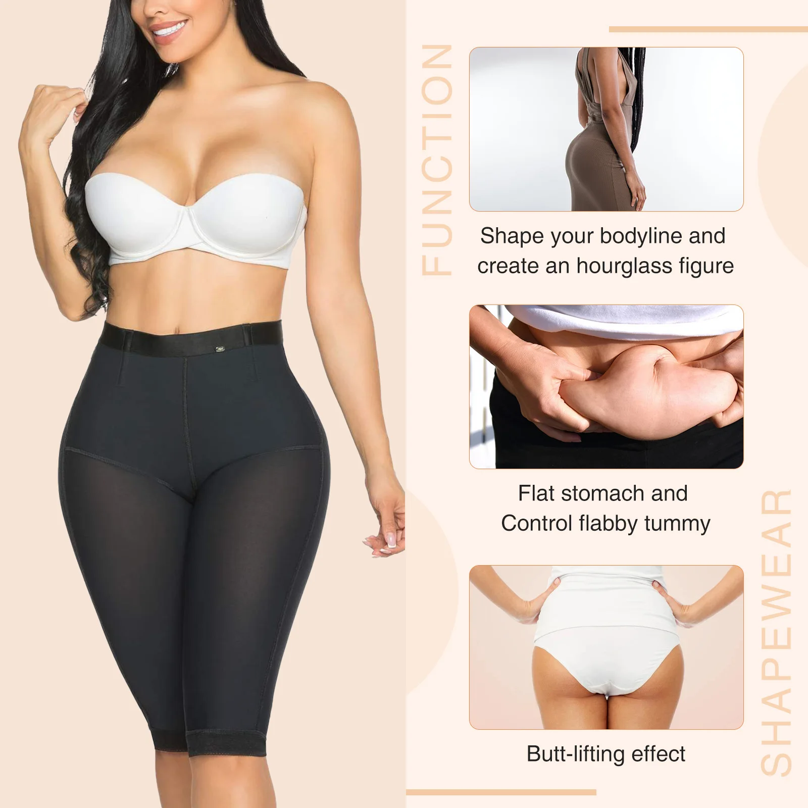 Colombian Girdles Shapers Women Tummy Control Long-pants Sexy Mesh Push Up Panties Postpartum Waist Trainer Slimming Shapewear