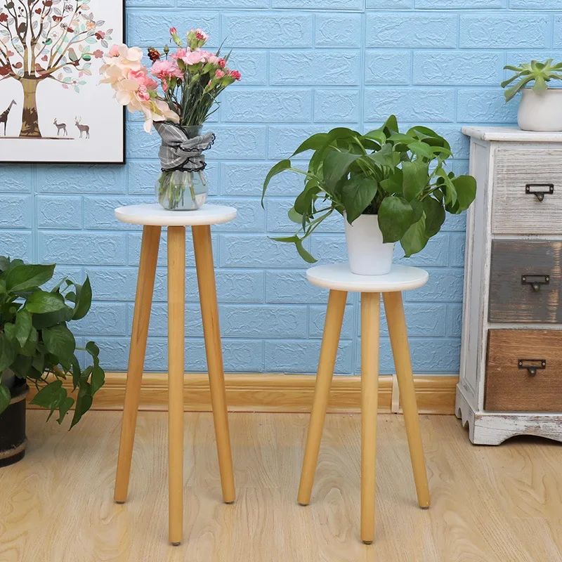 

Stand Stool Pot Flower Riser Display Table Wood Wooden Round Shelf Side End Pallet Holdercorner Tray