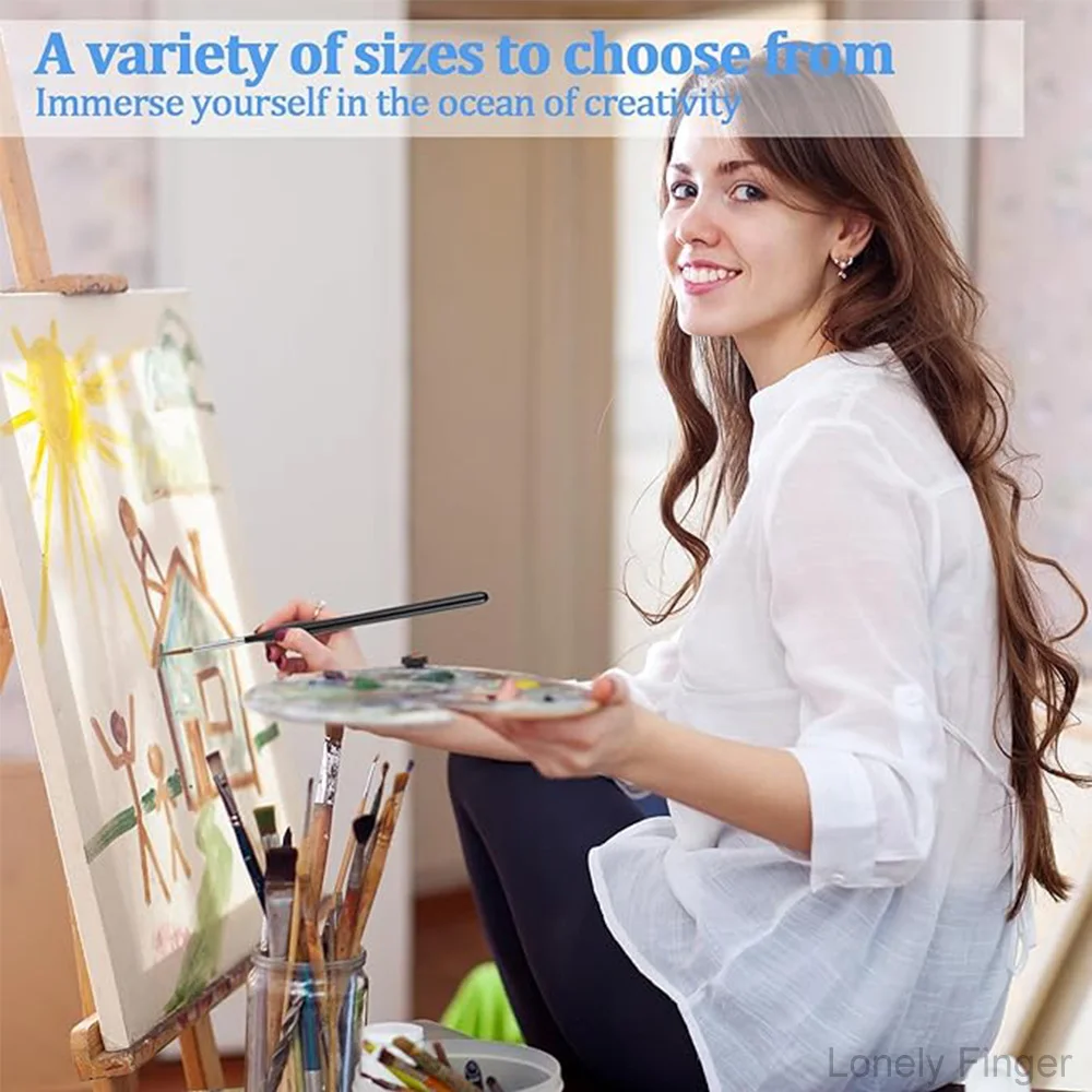 مجموعة فرش الطلاء المصغرة، مجموعة فرش الطلاء التفصيلية، فرشاة الطلاء الجاف، فرشاة الطلاء النموذجية للطلاء الزيتي بالألوان المائية الأكريليك #6