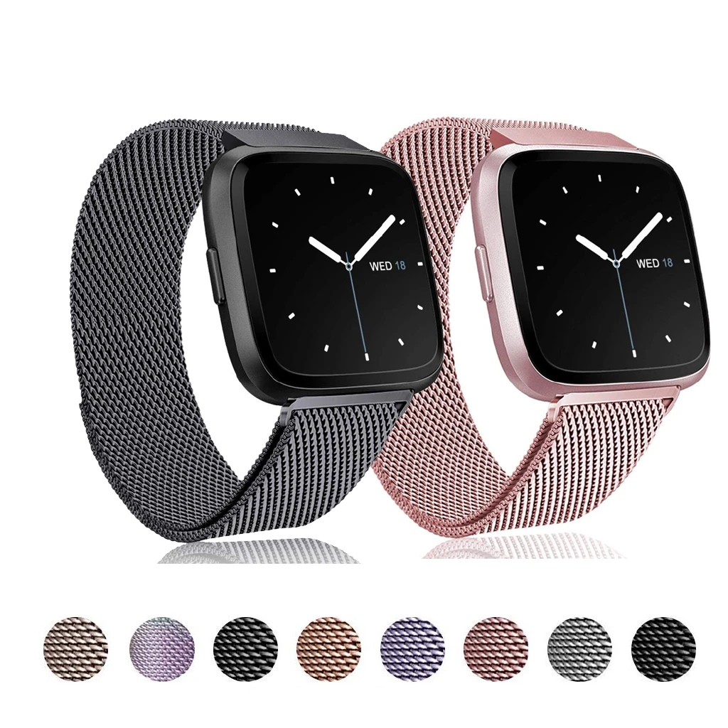 

Миланский сетчатый ремешок для Fitbit Versa 2/Versa Lite/Versa 1/SE, ремешок для часов из нержавеющей стали, магнитная металлическая петля