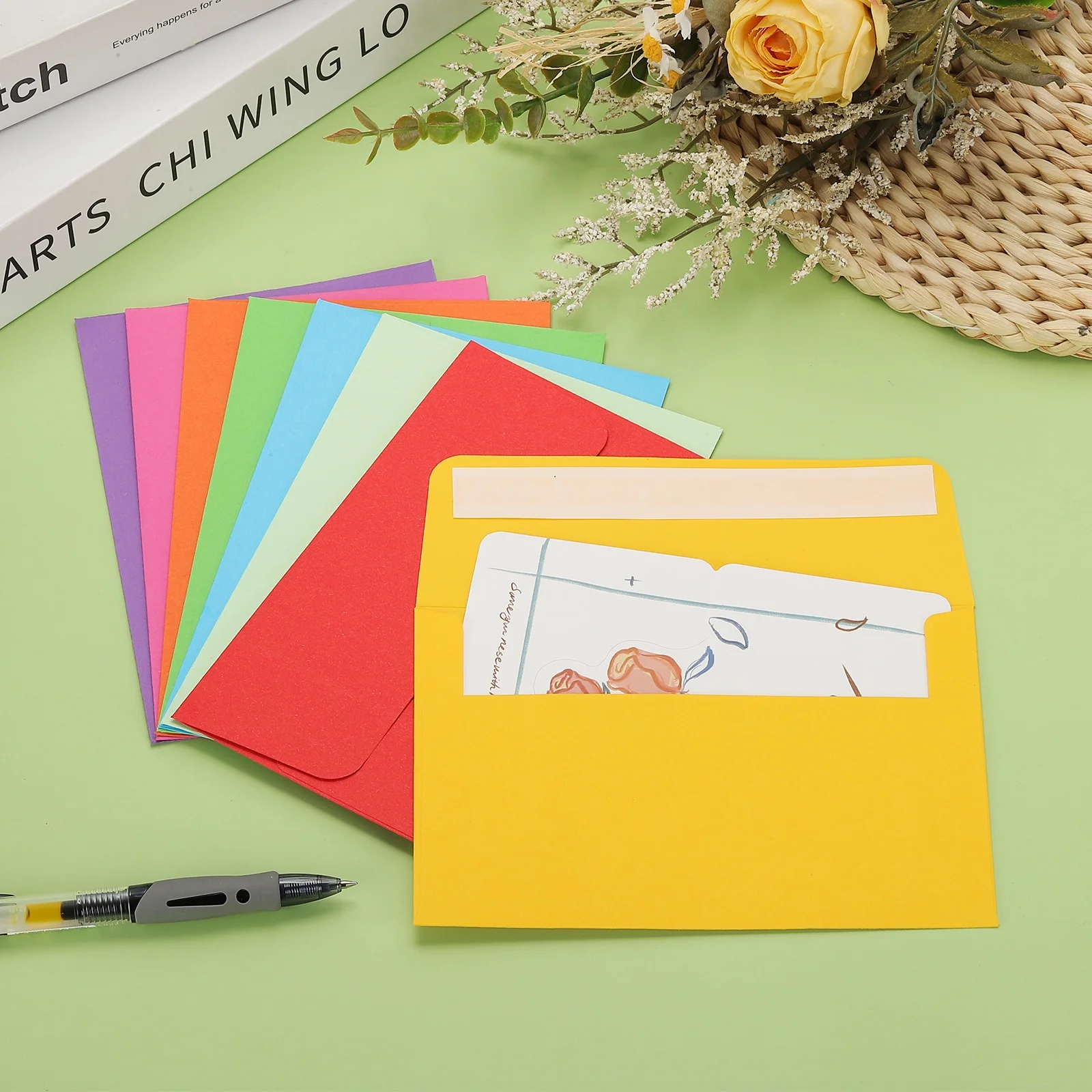 

50 шт. конверты для приглашений A6, конверты для поздравительных открыток, конверты с плоской крышкой, пустой бумажный конверт, рукава для открыток для рассылки, свадебный подарок, вечеринка