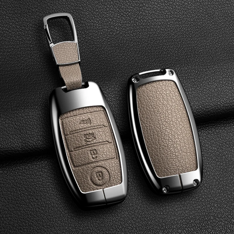 High Quality Zinc Alloy Leather Car Key Case Cover For KIA Sportage Cerato Optima K2 K3 K4 K5 RIO Picanto Soul Sorento Sedona