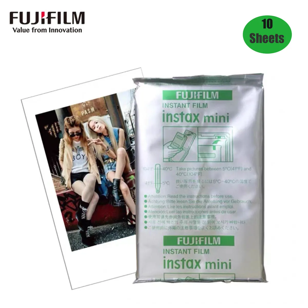 OptiSwipe Fujifilm Mini-film: in totaal 60 foto's (10 vellen x 6) – multipack voor Fujifilm instant camera's OptiSwipe Fujifilm Mini-film: in totaal 60 foto's (10 vellen x 6) – multipack voor Fujifilm instant camera's