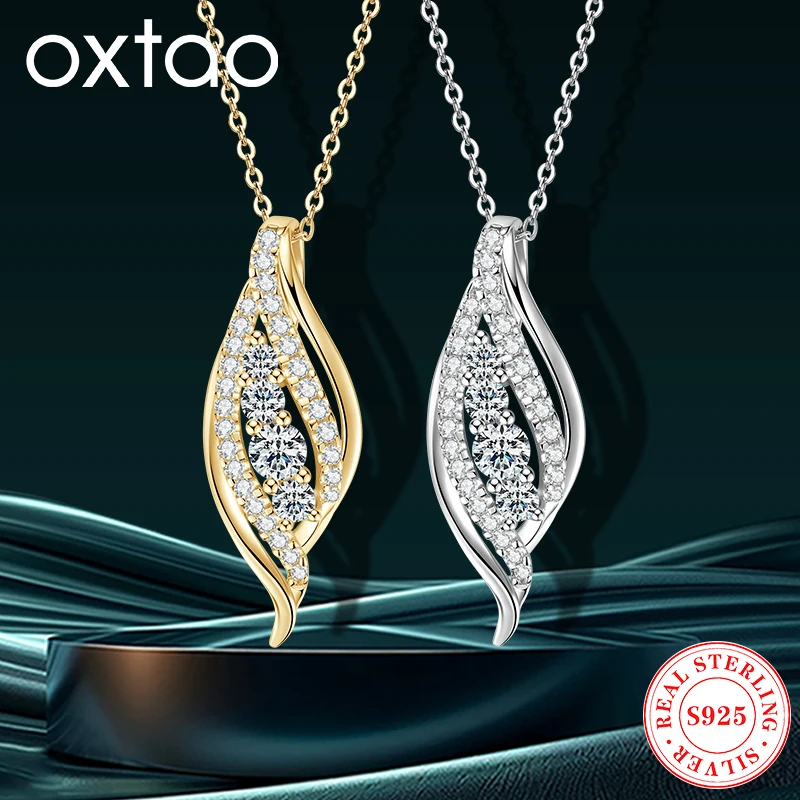 

Unique Design Curve Pendant Necklace 925 Silver Female Jewelry 4mm&3mm&2.5mm D Moissanite Necklaces Wedding Anniversary Gift