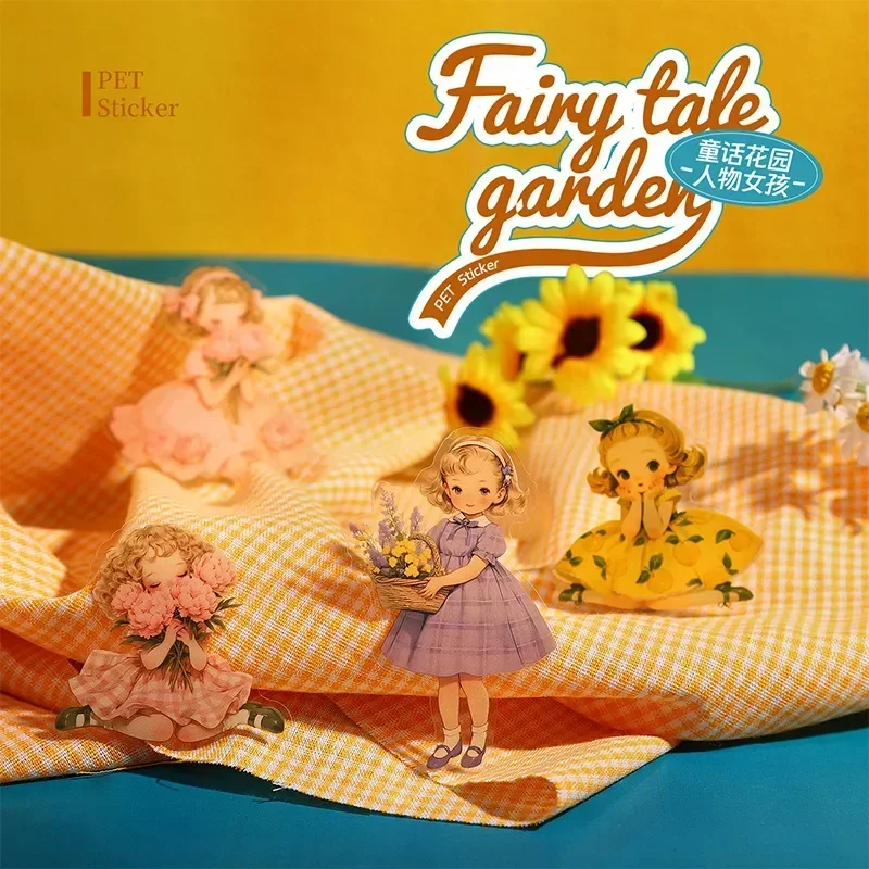 30Sheets Pack Sticker Package Fairy Tale Character Girl Handmade Collage Account Material European Base Scrapbook 163*75mm