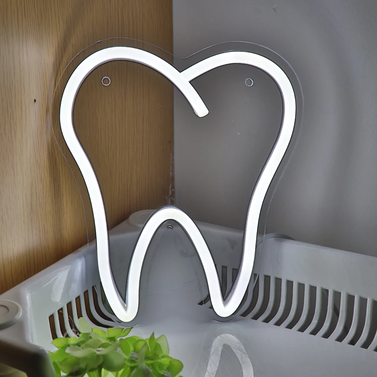 1pc White Teeth Dental Wall LED Art Neon Sign For Dental Room Shop Party Pub Club Hospital Decoration 6.69\'\'*7.87\'\'