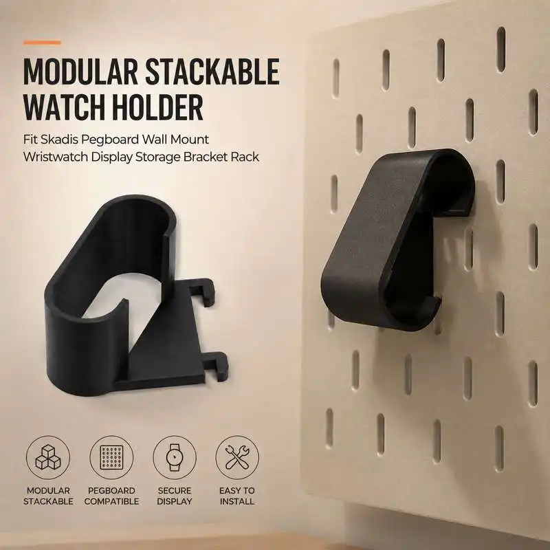 Skadis Pegboard Compatible Stackable Watch Stand Modular Wristwatch Wall Hanging Showcase Organizer