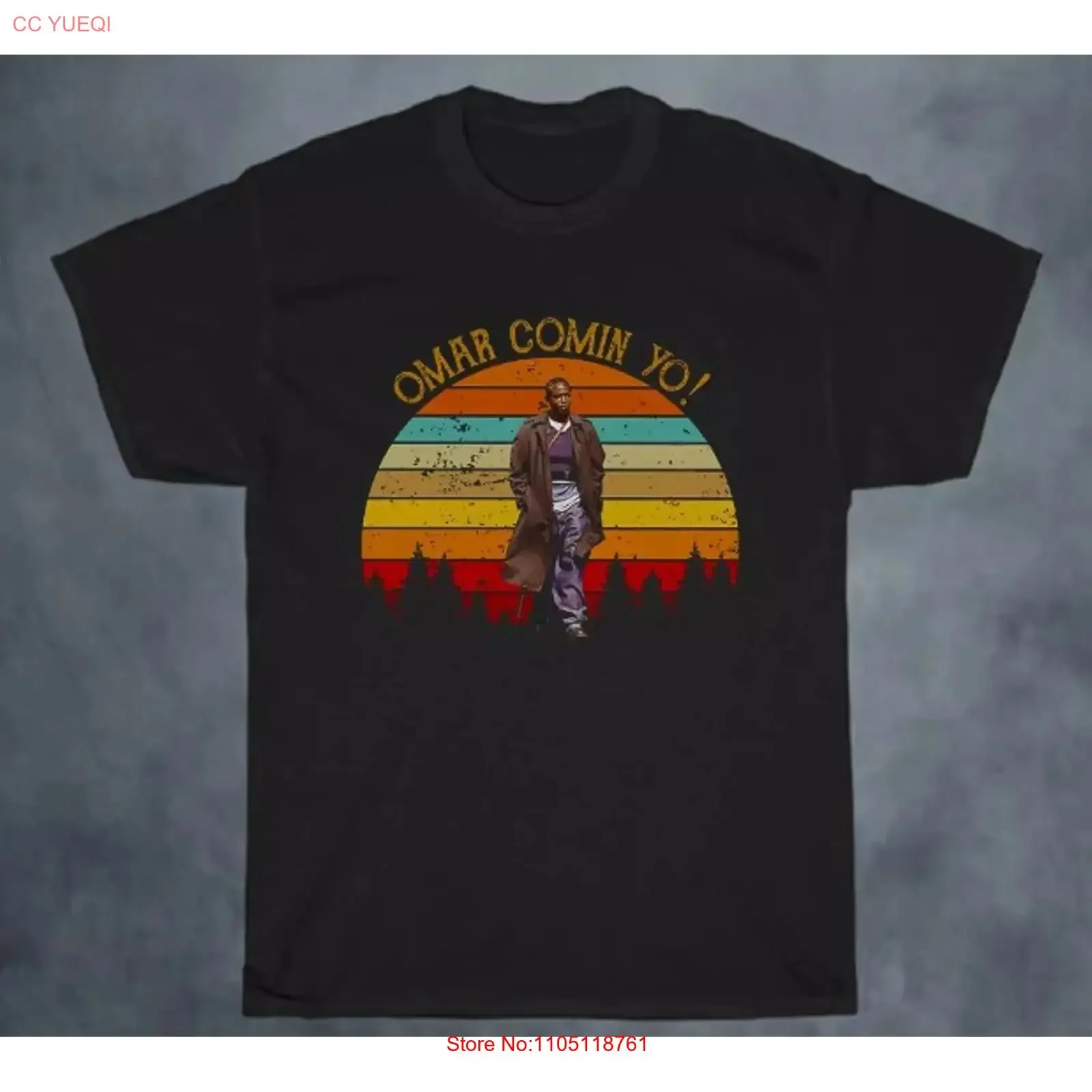 The Wire Omar Comin Yo TV Show Mens Black All size T Shirt hot vintage Washed Top For Everyday Wear Unisex designer clothes