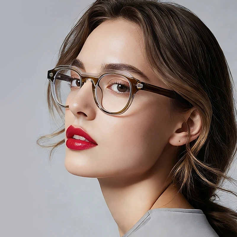 Retro Runde TR90 Anti-Blaulicht-Brille für Männer und Frauen Vintage Computer-Gaming-Brillengestell Unisex Optische Brillen