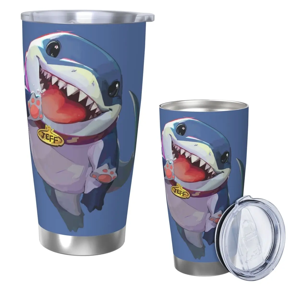 

Стакан Jeff The Land Shark из нержавеющей стали, кружка с вакуумной изоляцией, термохолодная соломинка для бутылок с крышкой, 20 унций
