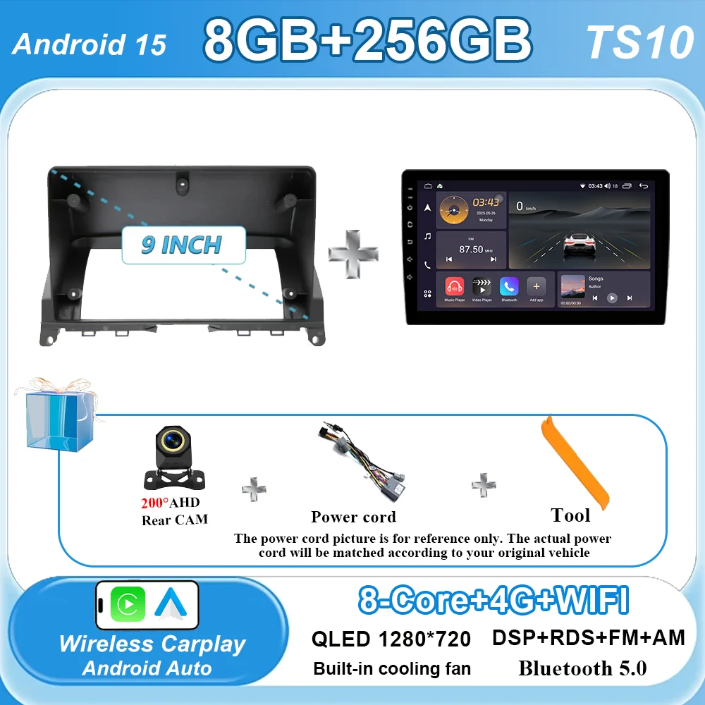 Android 15 Voor Mercedes Benz C Klasse 3 C220 C180 W204 S204 2006-2011 Auto Multimedia Video Player Radio stereo GPS Auto play Auto