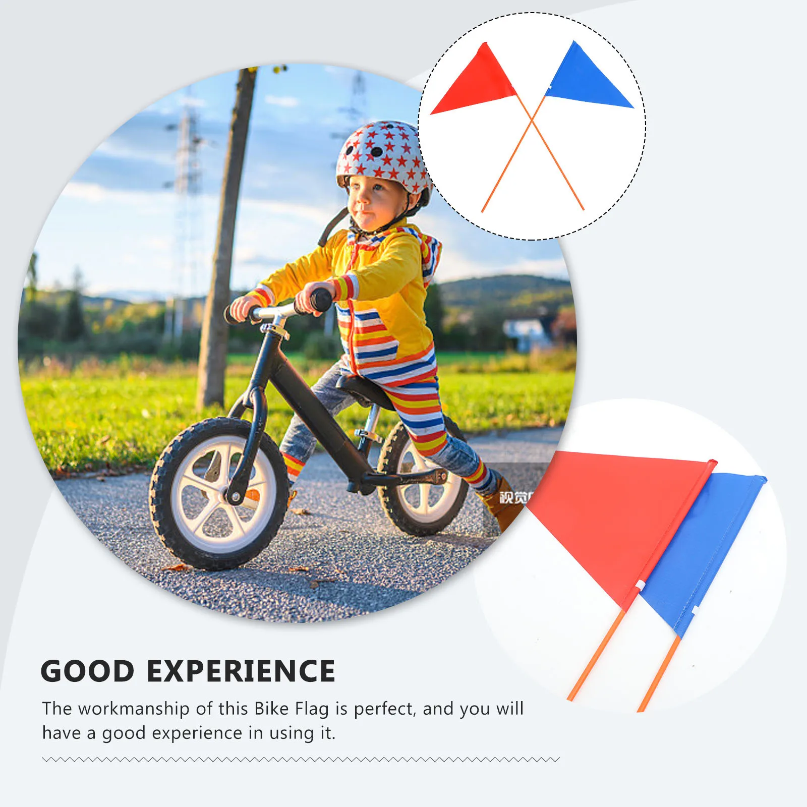 2Sets Children Mountain Bike Flag Durable Safe Decorative Cycling Accessory Windproof Portable Lightweight Bike Flags