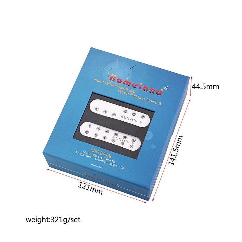 HOMELAND 3Pcs Mini Alnico V Single Coil SSS Guitar Pickups Humbucker for Guitar Bass Musical Instrument GMN45 (White)