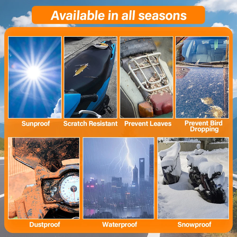 Large Waterproof Cover Suitable For Yamaha Waterproof Outdoor Rainproof Dustproof UV Protective Cover With Reflective Strip