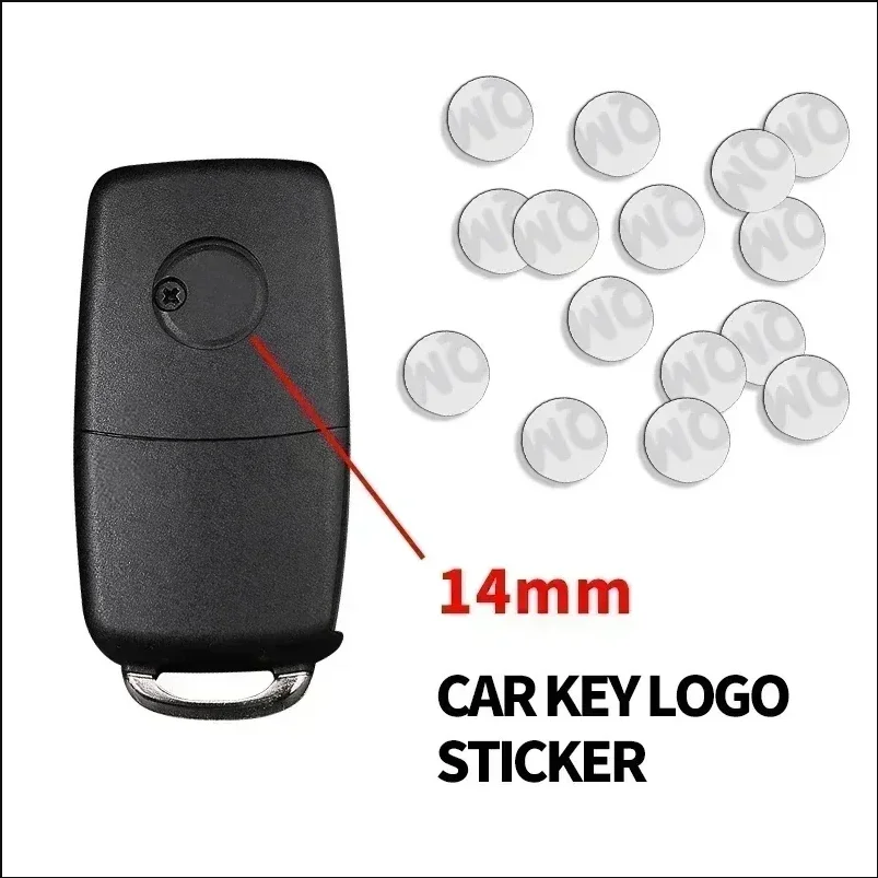 14mm Aluminum Car Remote Key Shell Emblem Sticker for BMW Audi Peugeot Fiat MINI Alfa Romeo Lexus VW benz KIA Ford Opel Abarth