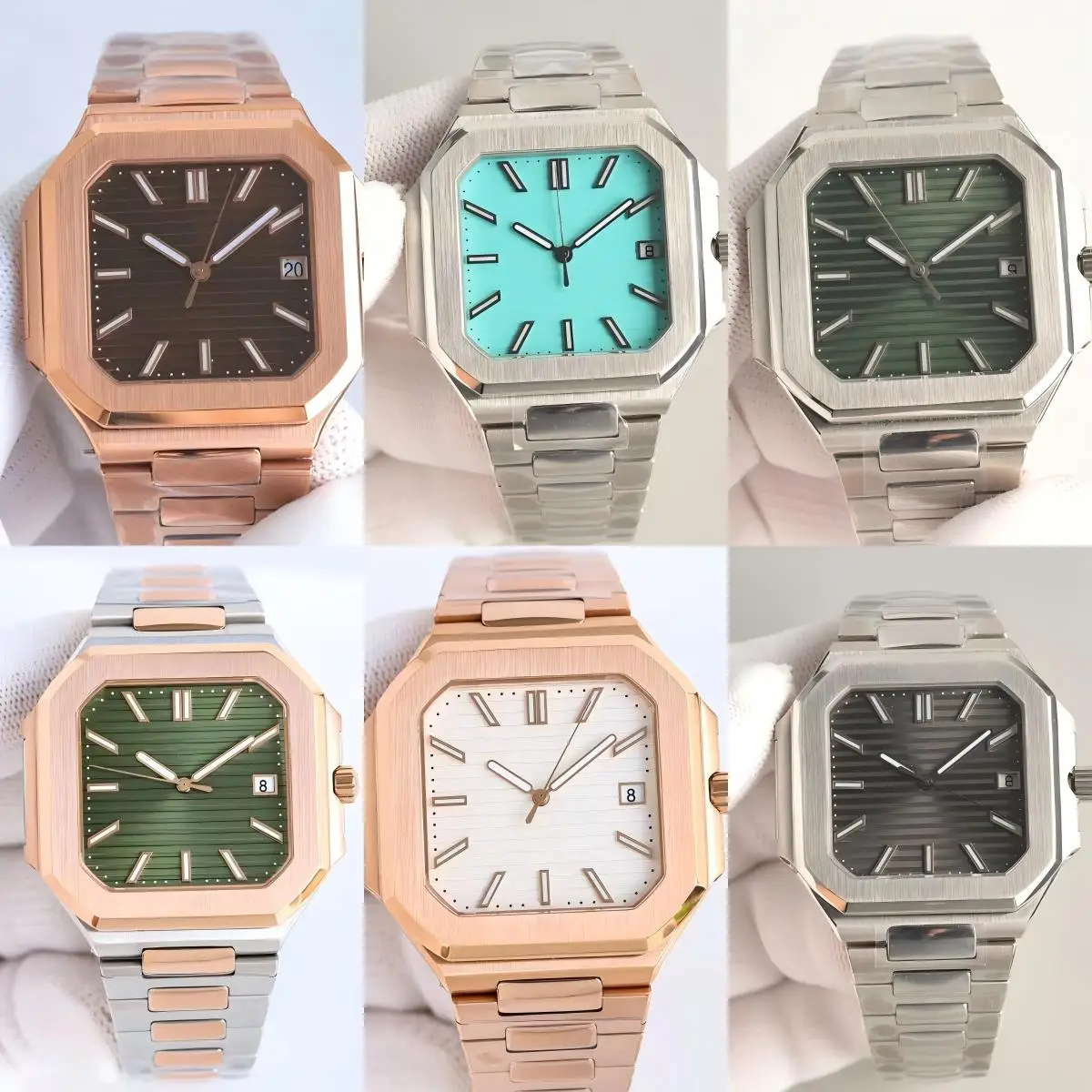 ساعة ميكانيكية ذات علامة تجارية فاخرة لعام 2025 للرجال 904L حركة أوتوماتيكية من الفولاذ المقاوم للصدأ مصنوعة من ملهمة باتيك #6